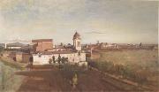 Jean Baptiste Camille  Corot The Church of Trinita dei Monti Seen from the Villa Medici (mk05) oil painting artist